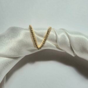 V-Shaped Stone Studded Ring