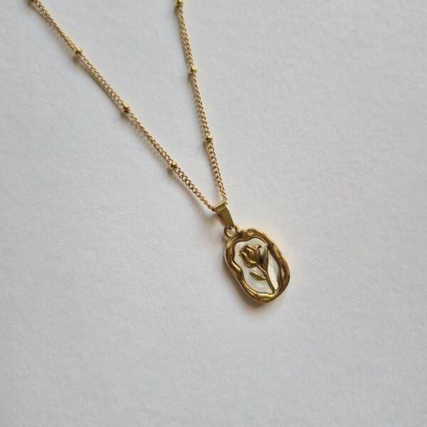Rose Themed Pendant Necklace - Image 3