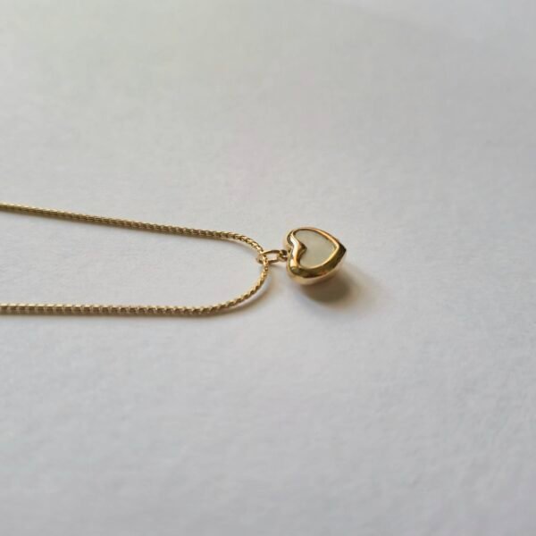 White Heart Themed Pendant Necklace - Image 2