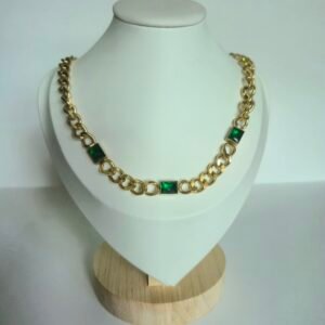 Green Crystals Cuban Necklace
